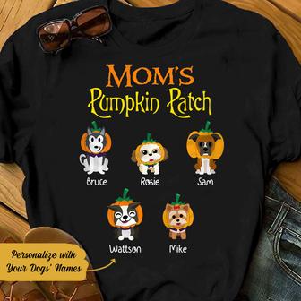 Personalized Moms Pumpkin Patch Dog Halloween T Shirt - Thegiftio UK