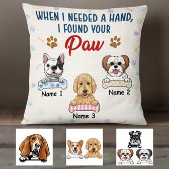 Personalized When I Needed A Hand Dog Paw Pillow TID - Thegiftio UK