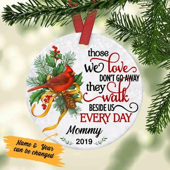 Personalized Cardinal Appear Ornament, Remembrance Ornament, Cardinal Memorial Mom Circle Ornament - Thegiftio UK