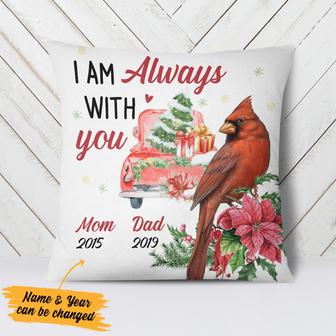 Personalized Memorial Cardinal Red Truck Pillow - Thegiftio
