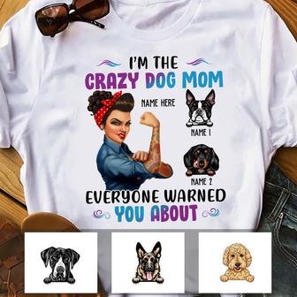 Personalized Crazy Dog Mom T Shirt - Thegiftio UK