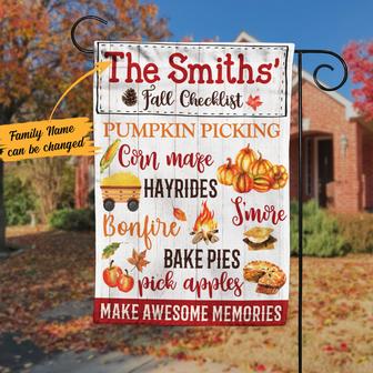 Personalized Fall Checklist Garden Flag for Home - Thegiftio UK