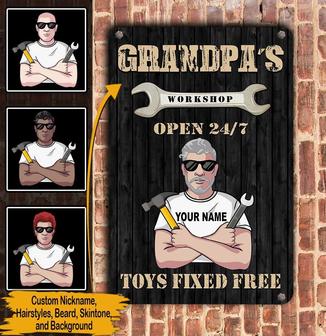 Father's Day Personalized Metal Sign - Gift for Grandpa - Thegiftio UK