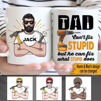 Dad Can't Fix Stupid Personalized Mug - Father's Day Gift - Thegiftio UK