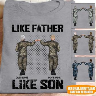 Like Father Like Son Army Custom T-Shirt - Father's Day Gift - Thegiftio UK