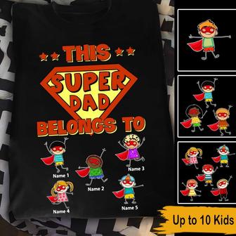 This Super Dad Belongs To Kids Custom T Shirt - Gift for Dad - Thegiftio UK