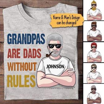 Grandpas Are Dads Without Rules Custom T-Shirt - Thegiftio UK