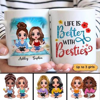Summer Doll Besties Beach Custom Mug - Gift for Friends - Thegiftio UK
