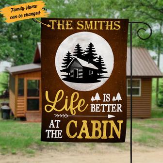 Personalized Life Is Better At The Cabin Garden Flag - Thegiftio UK