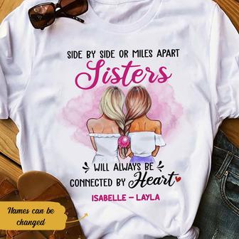 Personalized Girl Friends Always Connected T Shirt - Thegiftio UK