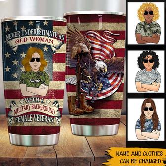Never Underestimate An Old Woman Personalized Tumbler - Thegiftio UK