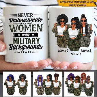 Never Underestimate Women Custom Mug - Gift for Veterans - Thegiftio UK