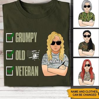 Grumpy Old Veteran Custom T-Shirt - Gift for Veterans - Thegiftio UK