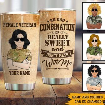 Female Veteran Custom Tumbler - Gift for Female Veterans - Thegiftio UK