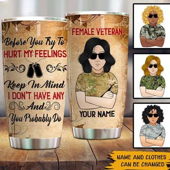 Female Veteran Custom Tumbler - Gift for Proud Veterans - Thegiftio UK