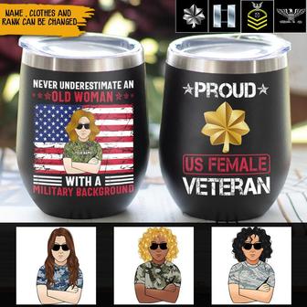 Never Underestimate An Old Woman Custom Tumbler - Thegiftio UK