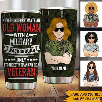 Never Underestimate An Old Woman Custom Tumbler - Thegiftio UK