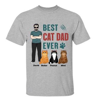 Best Cat Dad Ever Personalized T-Shirt - Gift for Cat Lovers - Thegiftio UK