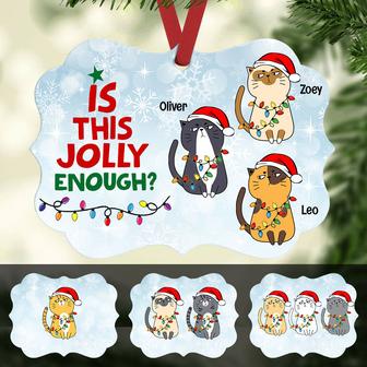 Personalized Is This Jolly Enough Cat Christmas MDF Ornament - Thegiftio