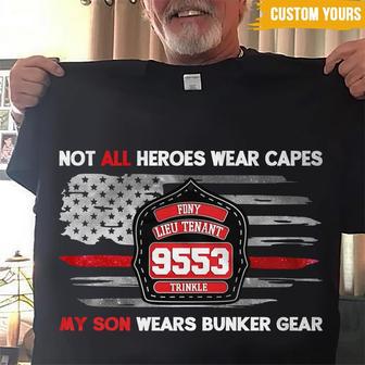 Hero My Son Wears Bunker Gear Custom T-Shirt - Gift for Son - Thegiftio UK