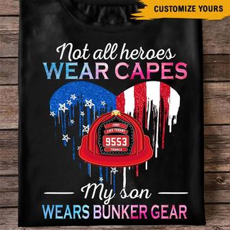 Not All Heroes Wear Capes Custom T Shirt - Firefighter Gift - Thegiftio UK