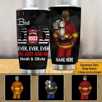 Firefighter Father's Day Custom Tumbler - Gift for Dad - Thegiftio UK