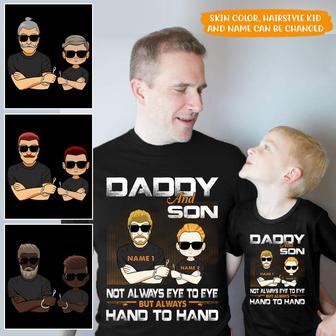Daddy And Son Always Hand To Hand Custom T Shirt - Gift - Thegiftio UK