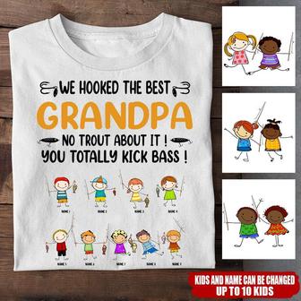 We Hooked The Best Grandpa Custom T Shirt - Gift for Grandpa - Thegiftio UK