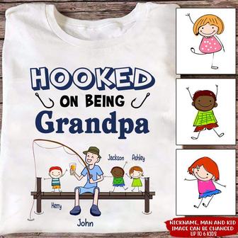 We're Hooked Personalized T Shirt - Gift for Grandpa - Thegiftio UK