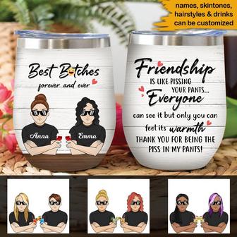 Funny Best Friends Custom Wine Tumbler - Best Friends Gift - Thegiftio UK