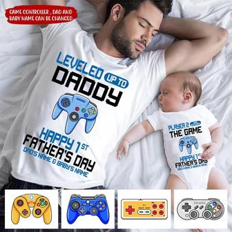 Gamer Level Up Custom T Shirt - First Father's Day Gift - Thegiftio UK