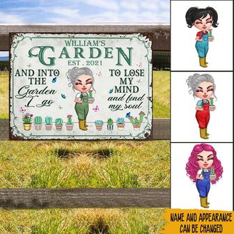 Into The Garden I Go Custom Metal Sign - Gift for Gardeners - Thegiftio UK