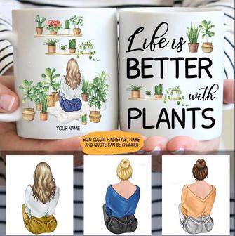Life Is Better With Plants Custom Mug - Gift for Gardeners - Thegiftio UK