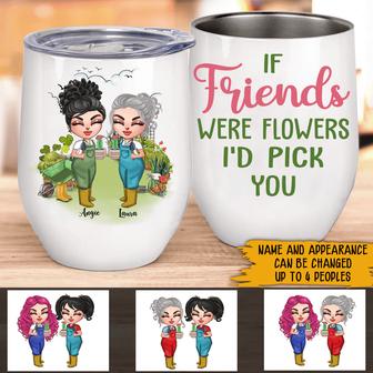If Friends We're Flowers Custom Tumbler - Gift for Gardeners - Thegiftio UK