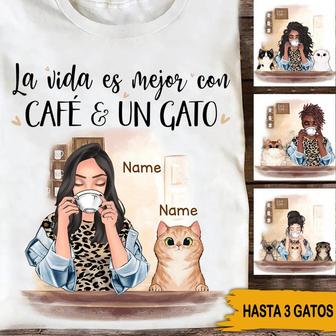 Gatos Café Life Is Better With Coffee And Cats Custom - Thegiftio UK