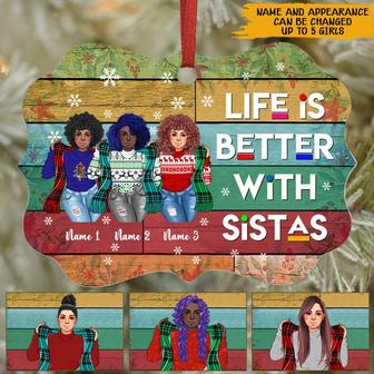 Life Is Better With Sistas Custom Ornament - Thegiftio UK