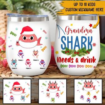 Grandma Shark Needs A Drink Custom Tumbler - Christmas Gift - Thegiftio UK