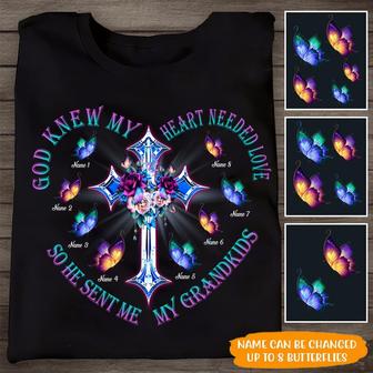 God Knew My Heart Needed Love Custom T Shirt - Grandma Gift - Thegiftio UK