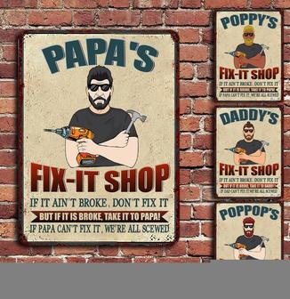 Grandpa & Dad Personalized Metal Sign - Gift for Dad - Thegiftio UK