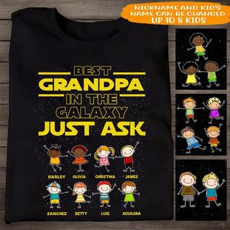 Best Papa In The Galaxy Custom T Shirt - Gift for Grandpa - Thegiftio UK