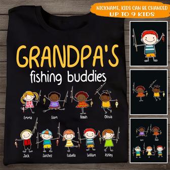 Grandpa's Fishing Buddies Custom T Shirt - Father's Day Gift - Thegiftio UK