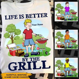 Life Is Better By The Grill Custom T-Shirt - Gift for BBQ - Thegiftio UK