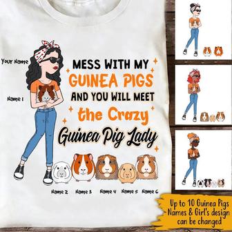 Mess With My Guinea Pig Custom T Shirt - Gift for Pig Lovers - Thegiftio UK
