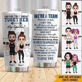 Gym Couple Personalized Tumbler - Gift for Couples - Thegiftio UK