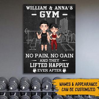 No Pain No Gain Custom Metal Sign - Gift for Fitness Couples - Thegiftio UK