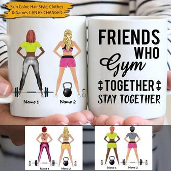 Friends Who Gym Together Personalized Mug - Gift for Friends - Thegiftio UK