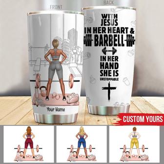 Jesus In Her Heart Custom Tumbler - Gift for Gym Lovers - Thegiftio UK