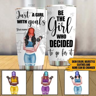 Just A Girl With Goals Custom Tumbler - Gift for Gym Lovers - Thegiftio UK