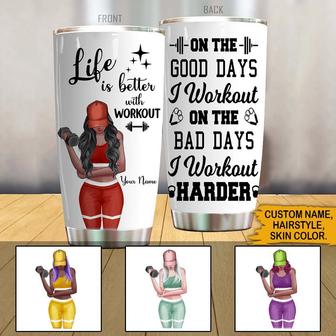 Life Is Better With Workout Custom Tumbler - Gift for Gym - Thegiftio UK