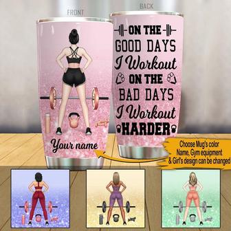 On The Bad Day I Work Out Harder Custom Tumbler - Gym Gift - Thegiftio UK